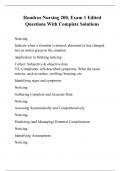 Hondros Nursing 200&comma; Exam 1 Edited Questions With Complete Solutions
