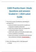 CADC Practice Exam |Study Questions and answers Graded A+ | 2024 Latest Guide 