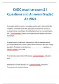 CADC practice exam 2 | Questions and Answers Graded A+ 2024