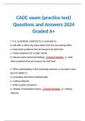 CADC exam (practice test) Questions and Answers 2024 Graded A+
