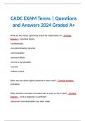 CADC EXAM Terms | Questions and Answers 2024 Graded A+