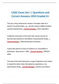 CADC Exam Set I | Questions and Correct Answers 2024 Graded A+