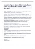 Aceable Agent - Law of Contracts Exam 2024 Questions & Answers 100&percnt; Correct&excl;