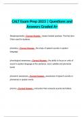 CALT Exam Prep 2023 | Questions and Answers Graded A+