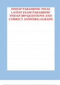 FISDAP PARAMEDIC FINAL LATEST EXAM PARAMEDIC FISDAP 200+QUESTIONS AND ANSWERS 