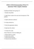 RNSG 2138 (Professionalism) FiNaL!!!!! Questions With Complete Solutions