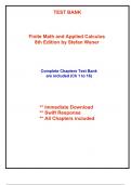 Test Bank for Finite Math and Applied Calculus, 8th Edition Waner (All Chapters included)