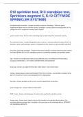 S12 sprinkler test, S13 standpipe test, Sprinklers segment 5, S-12 CITYWIDE SPRINKLER SYSTEMSExam (Questions and Answers) 