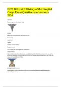 HCB 101 Unit 2 History of the Hospital Corps Exam Questions and Answers 2024.