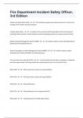 Fire Department Incident Safety Officer&comma; 3rd Edition 175 Questions With 100&percnt; Correct Answers&vert; Success Guaranteed A&plus;&vert;2024