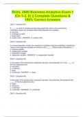 BUAL 2600 Business Analytics Exam 1 (Ch 1-2, 8) || Complete Questions & 100% Correct Answers