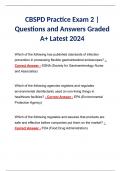 CBSPD Practice Exam 2 | Questions and Answers Graded A+ Latest 2024