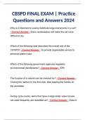 CBSPD FINAL EXAM | Practice Questions and Answers 2024