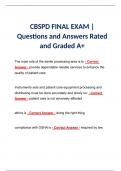 CBSPD FINAL EXAM | Questions and Answers Rated and Graded A+