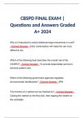 CBSPD FINAL EXAM | Questions and Answers Graded A+ 2024