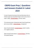 CBSPD Exam Prep | Questions and Answers Graded A+ Latest 2024