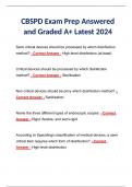 CBSPD Exam Prep Answered and Graded A+ Latest 2024