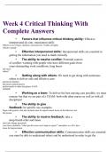GEN 499 Week 4 Critical Thinking Quiz and Answers Latest Version Updated 2024.