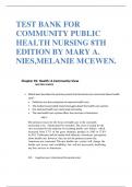 TEST BANK FOR COMMUNITY PUBLIC HEALTH NURSING 8TH EDITION BY MARY A. NIES,MELANIE MCEWEN.