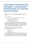 TEST BANK FOR PEDIATRIC NURSING- A CASE-BASED APPROACHED 1ST EDITION TAGHER KNAPP 