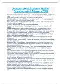 Anatomy Axial Skeleton Verified Questions And Answers 2024