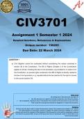 CIV3701 Assignment 1 &lpar;COMPLETE ANSWERS&rpar; Semester 1 2024 &lpar;199295&rpar; - DUE 22 March 2024 