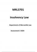 MRL3701 ASSIGNMENT 1 2024-Insolvency Law