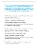 WGU C213 PRE-ASSESSMENT &lpar;ACCOUNTING&rpar; 2024&sol;2025 ALL QUESTIONS AND CORRECT DETAILED ANSWERS TOP RATED VERSION FOR 2024-2025 ALREADY A GRADED WITH EXPERT FEEDBACK &vert; NEW AND REVISED