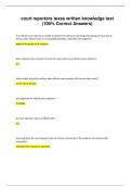 court reporters texas written knowledge test &lpar;100&percnt; Correct Answers&rpar;