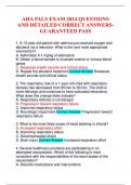 AHA PALS EXAM 2024 QUESTIONS AND DETAILED CORRECT ANSWERSGUARANTEED PASS
