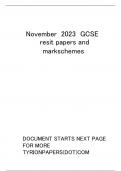EDEXCEL GCSE MATHS HIGHER TIER RESITS NOVEMBER 2023 papers and markschemes