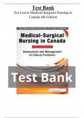 Test bank For Lewis Medical Surgical Nursing in Canada 4th Edition | All Chapters | A+ COMPLETE GUIDE