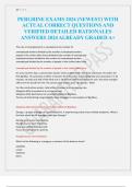 PERGRINE EXAMS 2024 &lpar;NEWEST&rpar; WITH  ACTUAL CORRECT QUESTIONS AND  VERIFIED DETAILED RATIONALES  ANSWERS 2024 ALREADY GRADED A&plus;