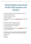Milady Esthetics State Board Review 2024 Questions and Answers | Rated A+ 