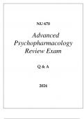 NU 670 ADVANCED PSYCHOPHARMACOLOGY REVIEW EXAM Q & A 2024 HERZING&period;