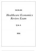 NU 650 HEALTHCARE ECONOMICS REVIEW EXAM Q & A 2024 HERZING