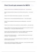 First 12-unit quiz answers for BEFO questions well answered graded A&plus;