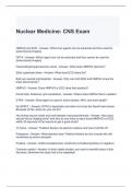 Nuclear Medicine CNS Exam 2024 with complete solutions