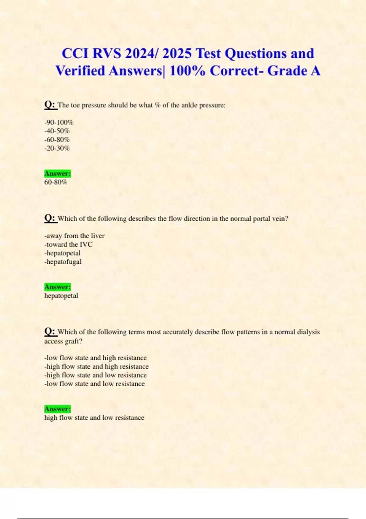 Per Cci Questionnaire.pdf CCI RVS 2024/ 2025 Test Questions and Verified Answers| 100% Correct ...