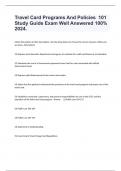 Travel Card Programs And Policies  101 Study Guide Exam Well Answered 100&percnt; 2024&period;