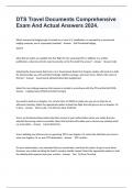 DTS Travel Documents Comprehensive Exam And Actual Answers 2024&period;