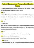 Project Management Procore Certification Exam Latest 2024 Questions & Answers &vert; with 100&percnt; Correct Answers &vert; Updated & Verified