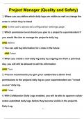 Project Manager &lpar;Quality and Safety&rpar; Latest 2024 Questions & Answers &vert; with 100&percnt; Correct Answers &vert; Updated & Verified
