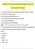 PROJECT MANAGER Procore Quality and Safety Latest 2024 Questions & Answers &vert; with 100&percnt; Correct Answers &vert; Updated & Verified