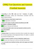 CPHQ Test Questions and Answers (2024 / 2025) (Verified Answers)