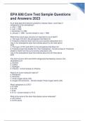 EPA 608 Core Test Sample Questions and Answers 2023 -2024 Graded A+