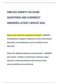 CMN 552 ANXIETY DO EXAM  QUESTIONS AND CORRRECT ANSWERS LATEST UPDATE 2024.