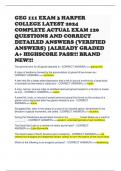 GEG 111 EXAM 3 HARPER COLLEGE LATEST 2024 COMPLETE ACTUAL EXAM 120 QUESTIONS AND CORRECT DETAILED ANSWERS (VERIFIED ANSWERS) -ALREADY GRADED A+ HIGHSCORE PASS!!! BRAND NEW!!!  