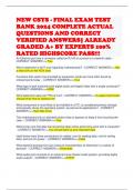 NEW CSYS - FINAL EXAM TEST BANK 2024 COMPLETE ACTUAL QUESTIONS AND CORRECT VERIFIED ANSWERS- ALREADY GRADED A&plus; BY EXPERTS 100&percnt; RATED HIGHSCORE PASS&excl;&excl;&excl;