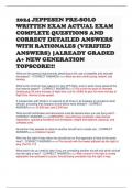 2024 JEPPESEN PRE-SOLO WRITTEN EXAM ACTUAL EXAM COMPLETE QUESTIONS AND CORRECT DETAILED ANSWERS WITH RATIONALES (VERIFIED ANSWERS) -ALREADY GRADED A+ NEW GENERATION TOPSCORE!!!